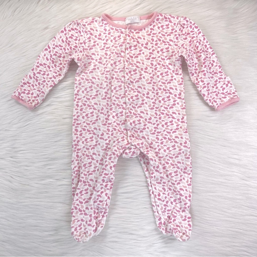 Rosie Pope pink footed pajamas, size 6-9 months